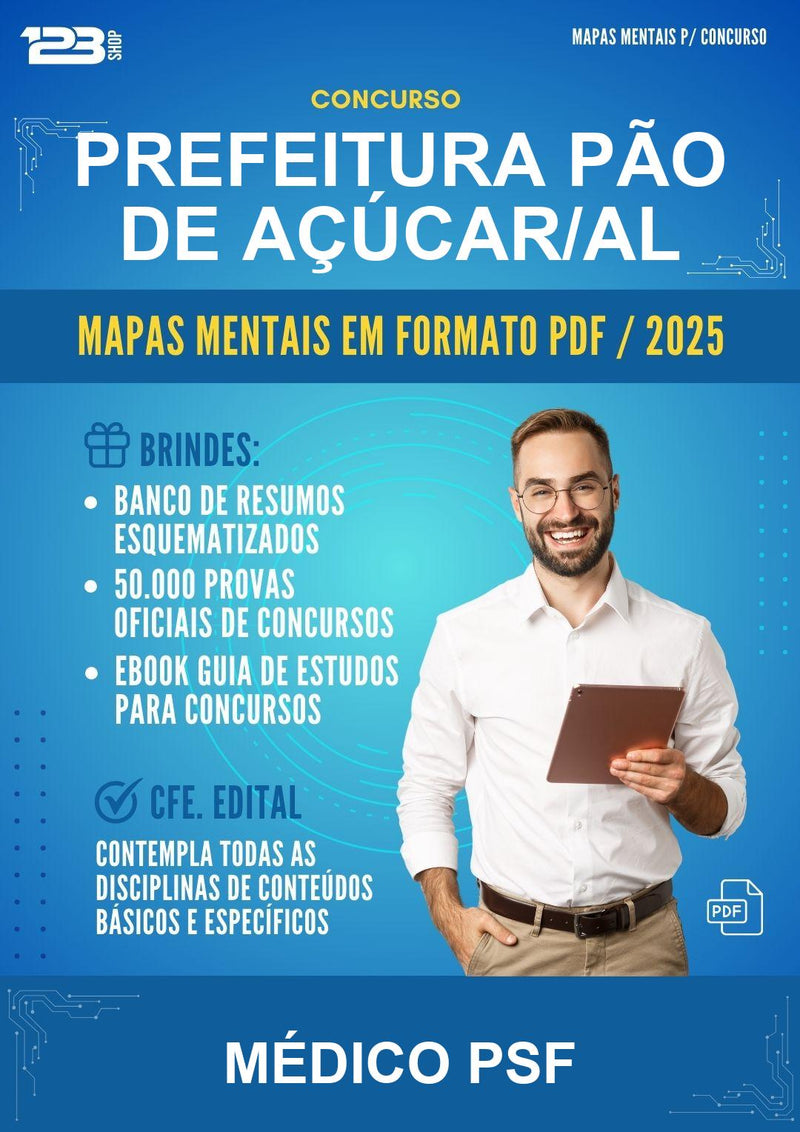 Mapas Mentais para o Concurso Prefeitura Pão de Açúcar/AL para Médico Psf