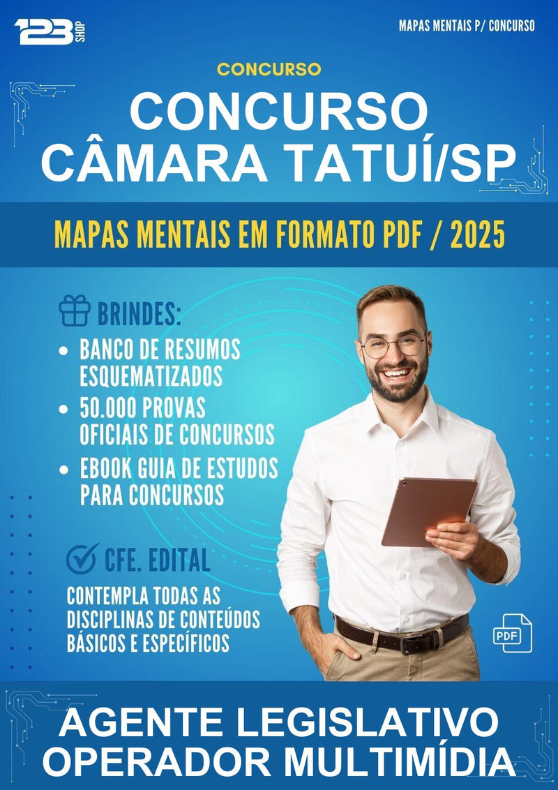 Mapas Mentais para o Concurso Câmara Tatuí/SP para Agente Legislativo Operador Multimídia