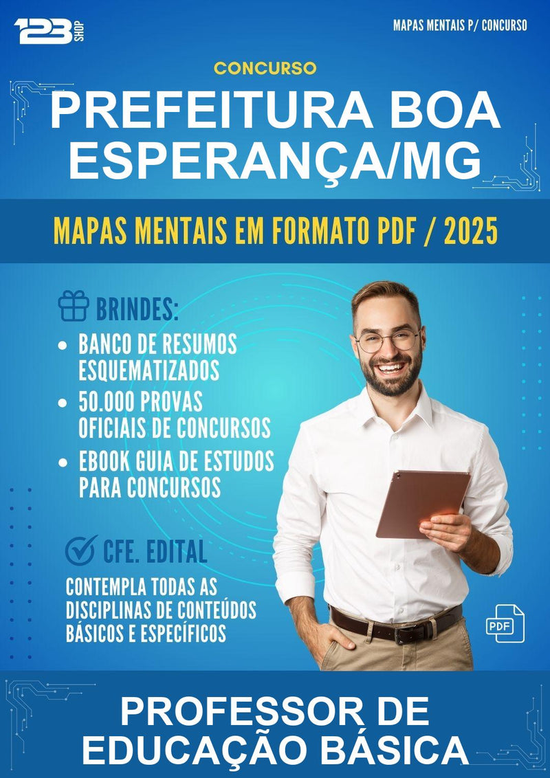 Mapas Mentais para o Concurso Prefeitura Boa Esperança/MG para Professor de Educação Básica