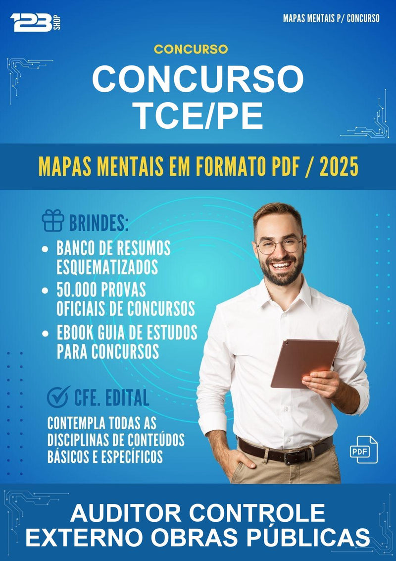 Mapas Mentais para o Concurso Tce/PE para Auditor Controle Externo Obras Públicas