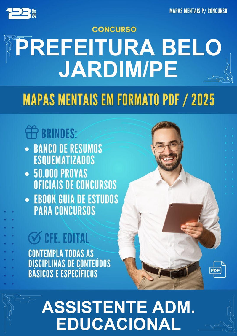 Mapas Mentais para o Concurso Prefeitura Belo Jardim/PE para Assistente Adm. Educacional