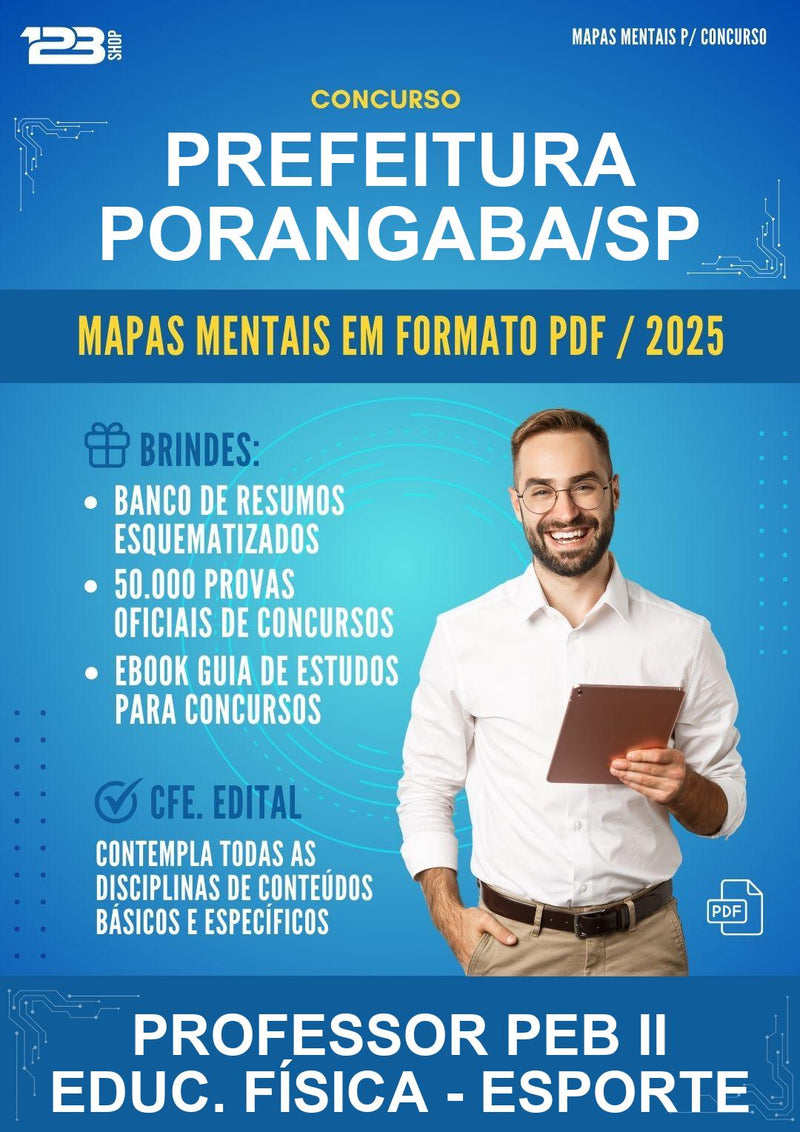 Mapas Mentais para o Concurso Prefeitura Porangaba/SP para Professor Peb Ii Educ. Física - Esporte