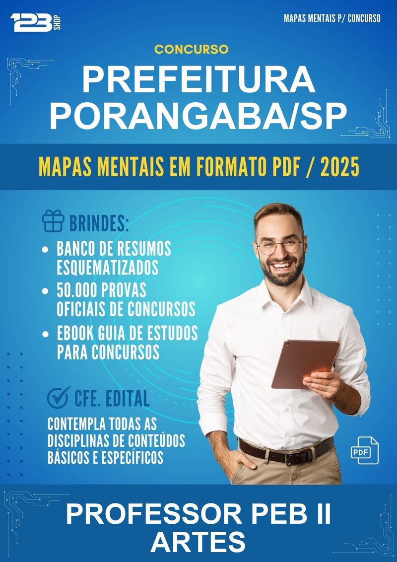 Mapas Mentais para o Concurso Prefeitura Porangaba/SP para Professor Peb Ii Artes