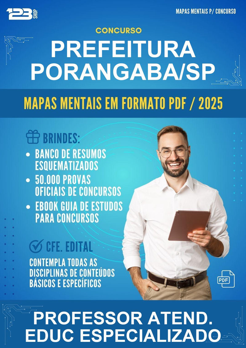 Mapas Mentais para o Concurso Prefeitura Porangaba/SP para Professor Atend. Educ Especializado