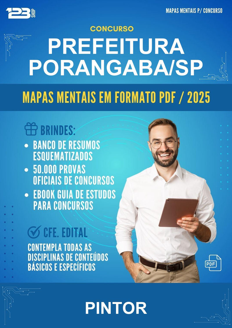 Mapas Mentais para o Concurso Prefeitura Porangaba/SP para Pintor