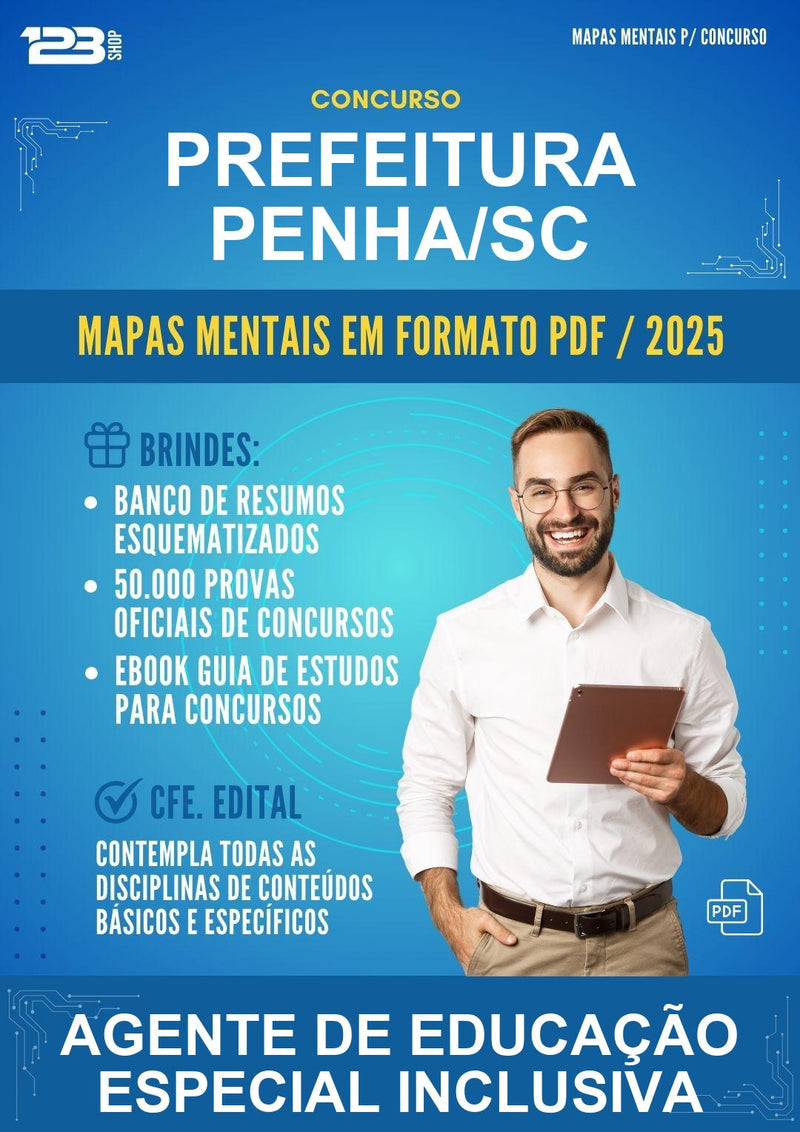 Mapas Mentais para o Concurso Prefeitura Penha/SC para Agente de Educação Especial Inclusiva