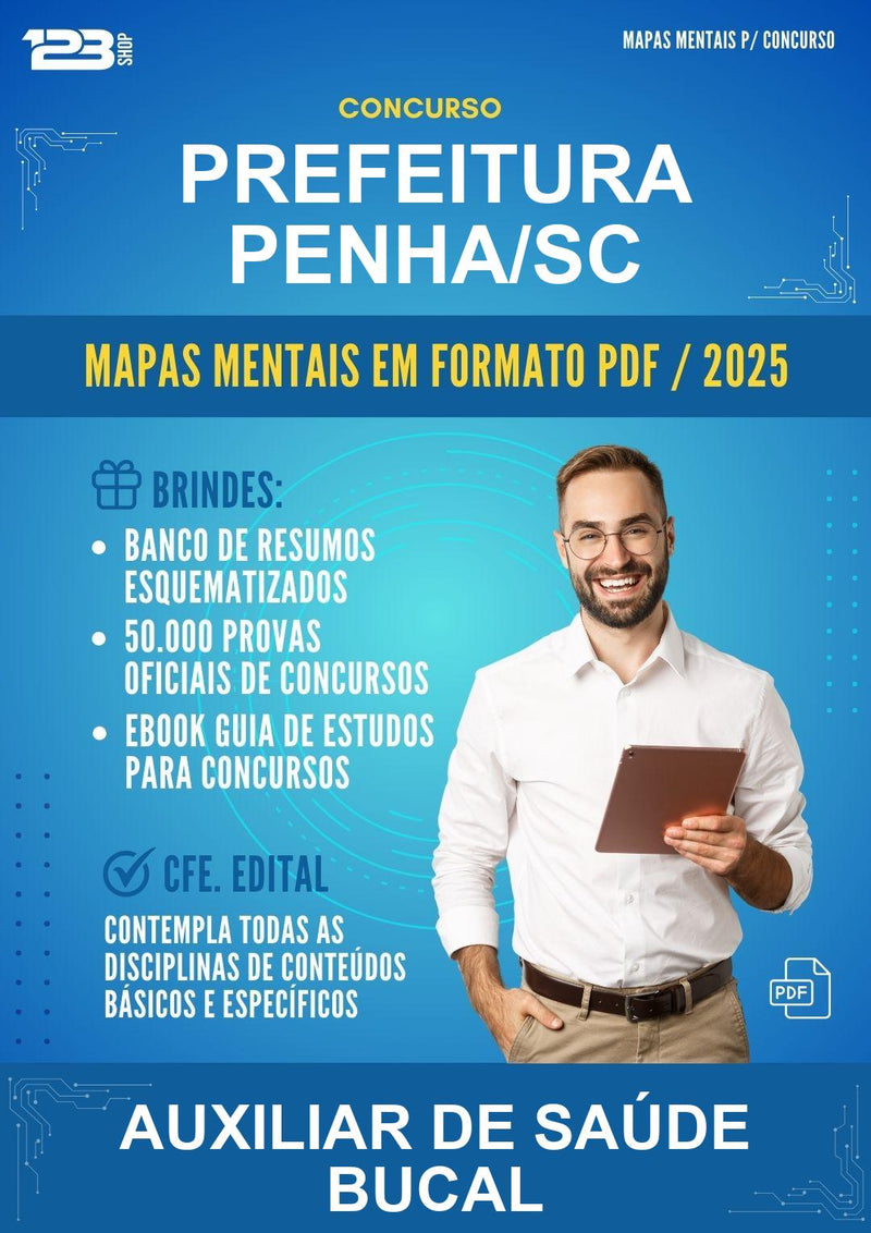 Mapas Mentais para o Concurso Prefeitura Penha/SC para Auxiliar de Saúde Bucal
