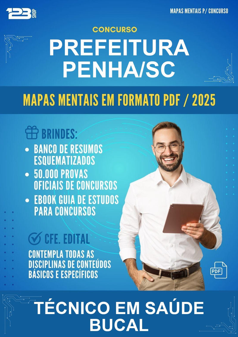 Mapas Mentais para o Concurso Prefeitura Penha/SC para Técnico Em Saúde Bucal