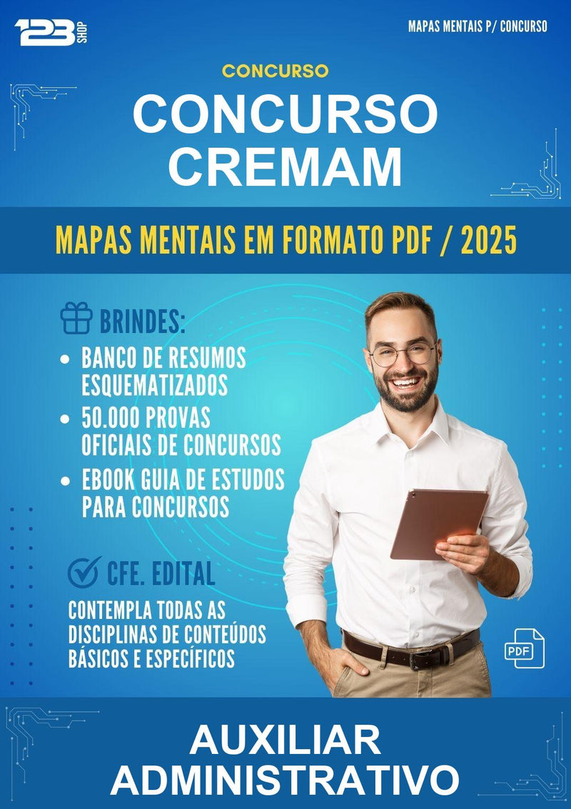 Mapas Mentais para o Concurso Cremam para Auxiliar Administrativo