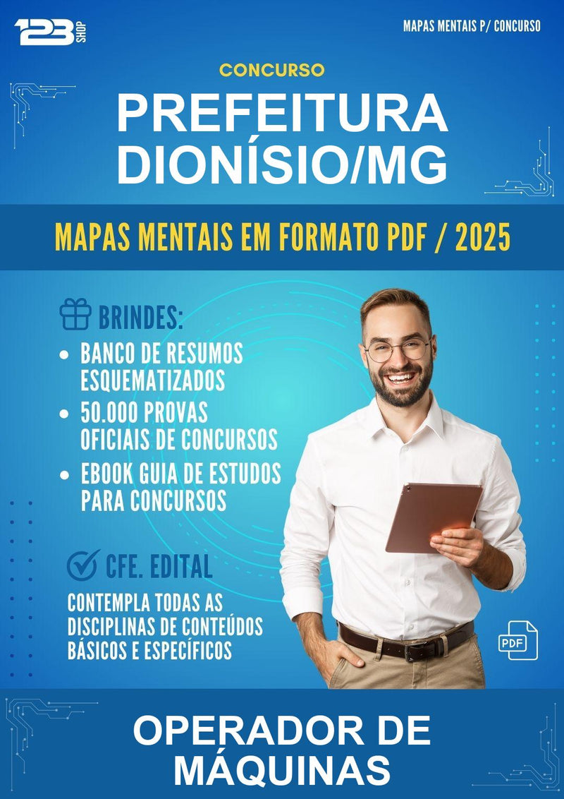 Mapas Mentais para o Concurso Prefeitura Dionísio/MG para Operador de Máquinas