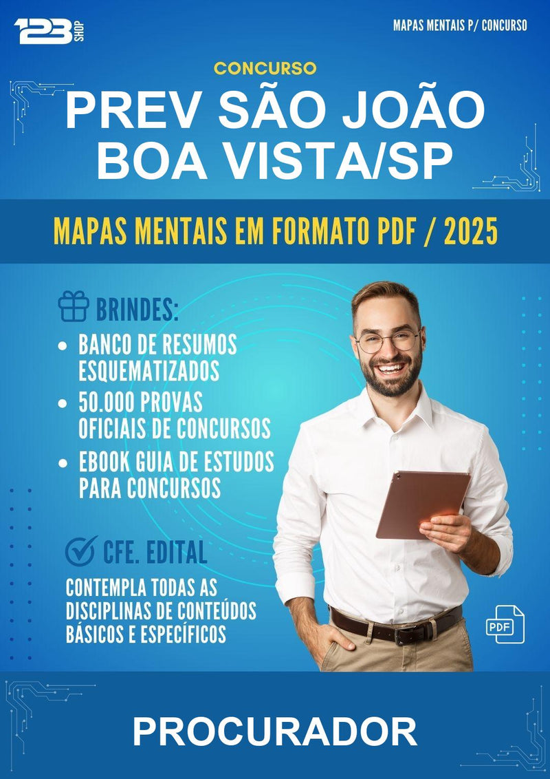 Mapas Mentais para o Concurso Prev São João Boa Vista/SP para Procurador