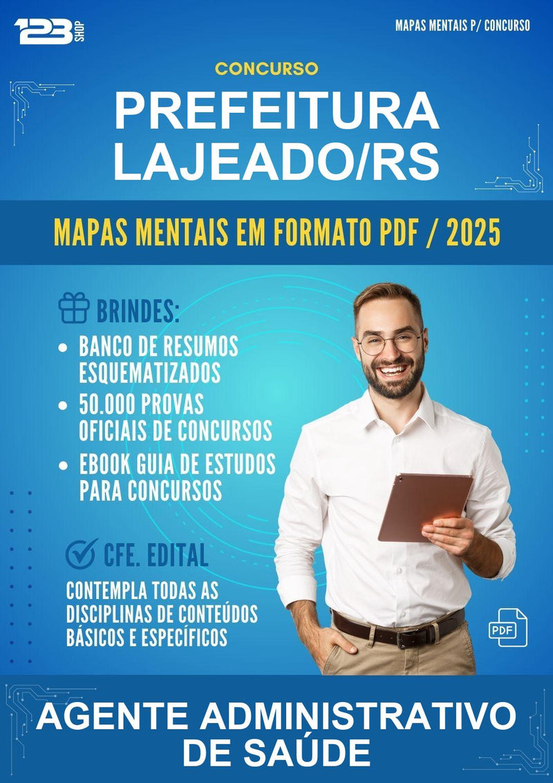 Mapas Mentais para o Concurso Prefeitura Lajeado/RS para Agente Administrativo de Saúde