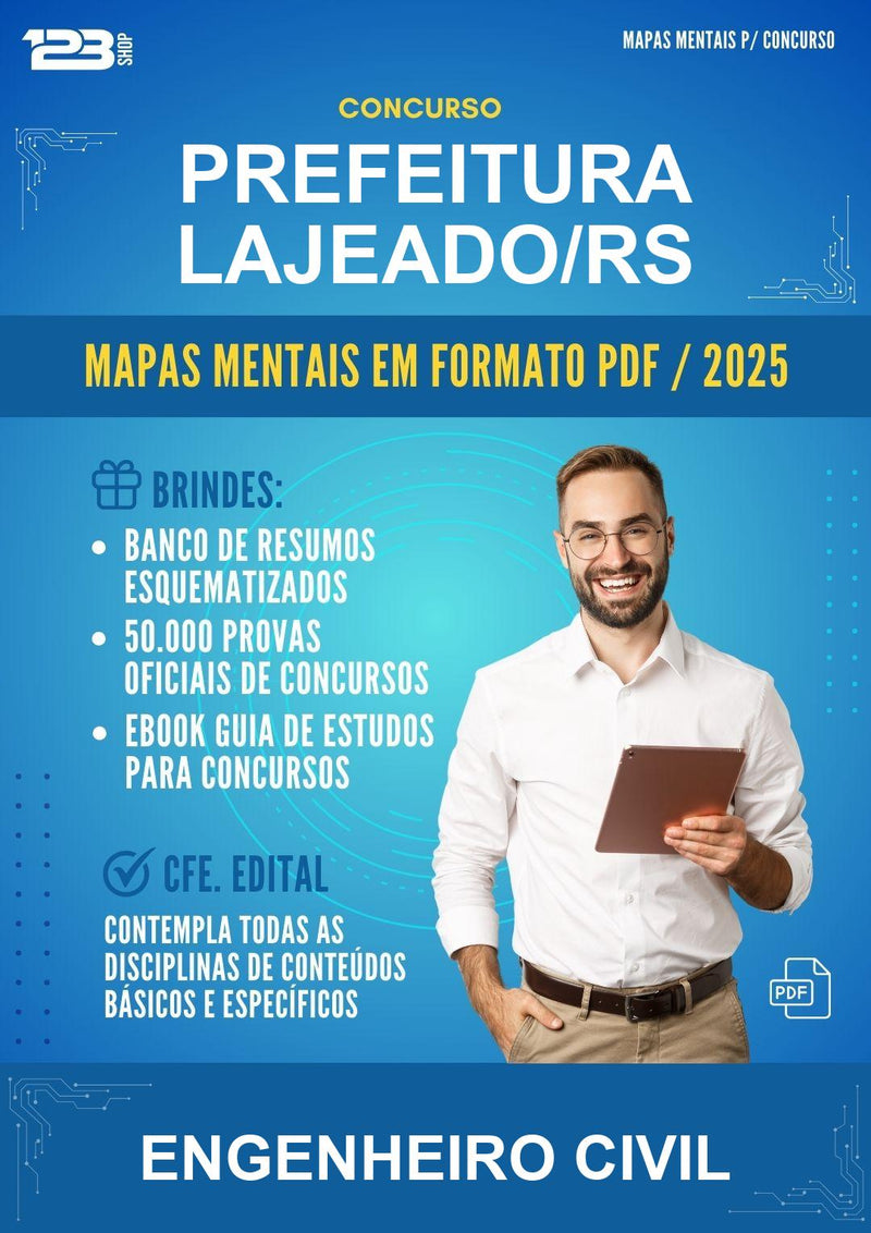 Mapas Mentais para o Concurso Prefeitura Lajeado/RS para Engenheiro Civil