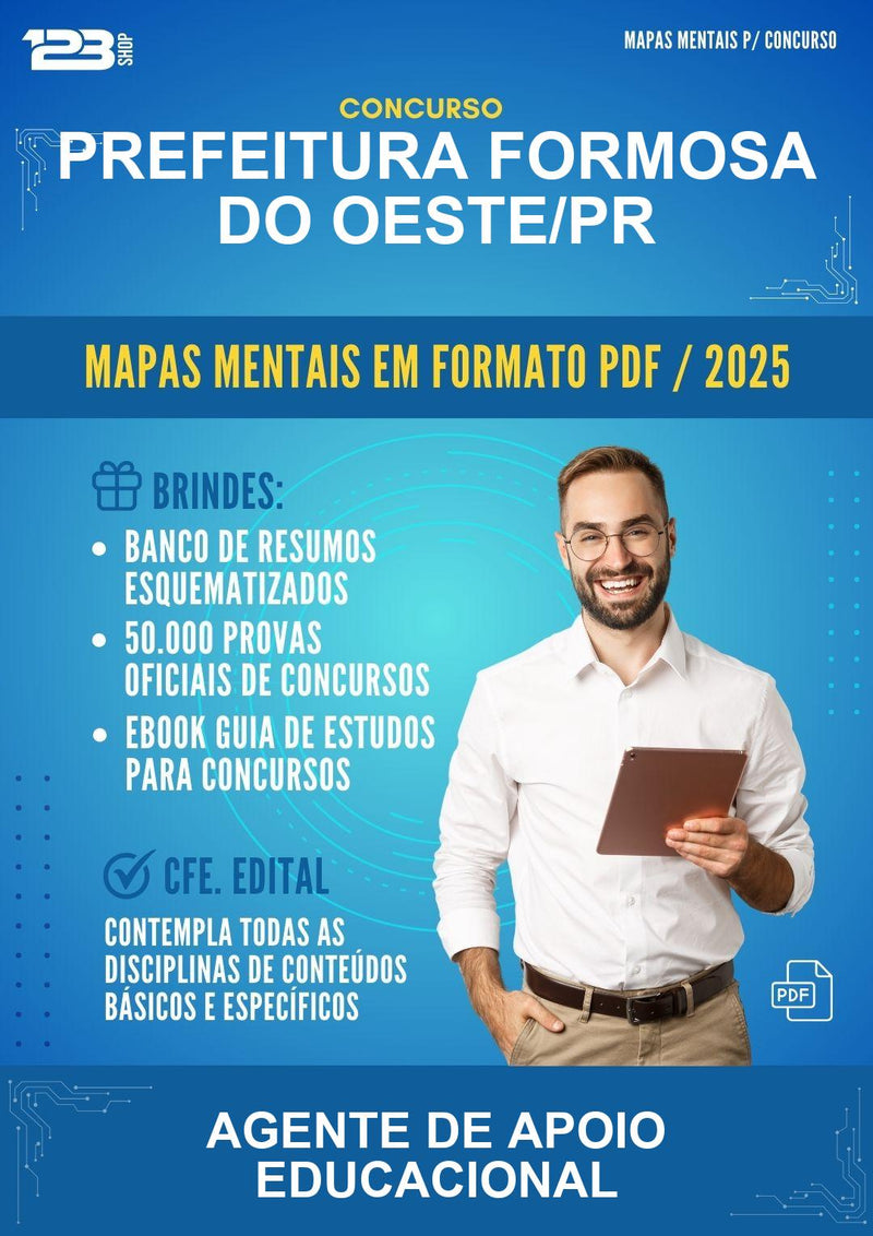 Mapas Mentais para o Concurso Prefeitura Formosa do Oeste/PR para Agente de Apoio Educacional