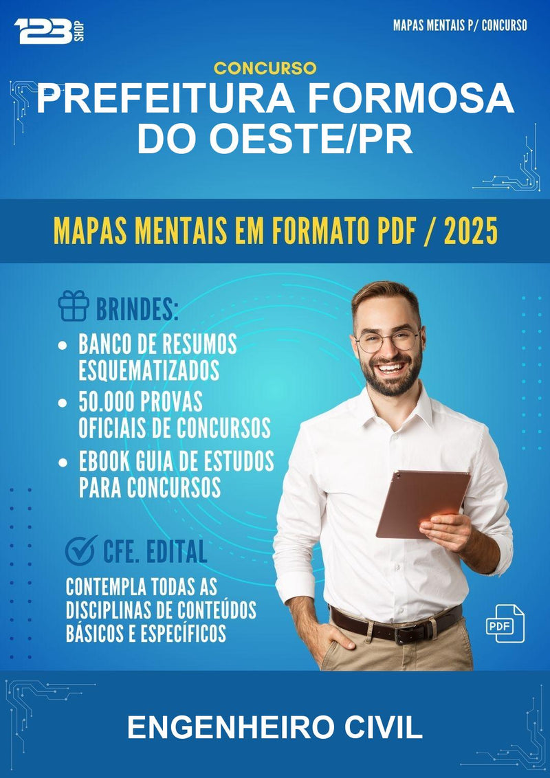 Mapas Mentais para o Concurso Prefeitura Formosa do Oeste/PR para Engenheiro Civil