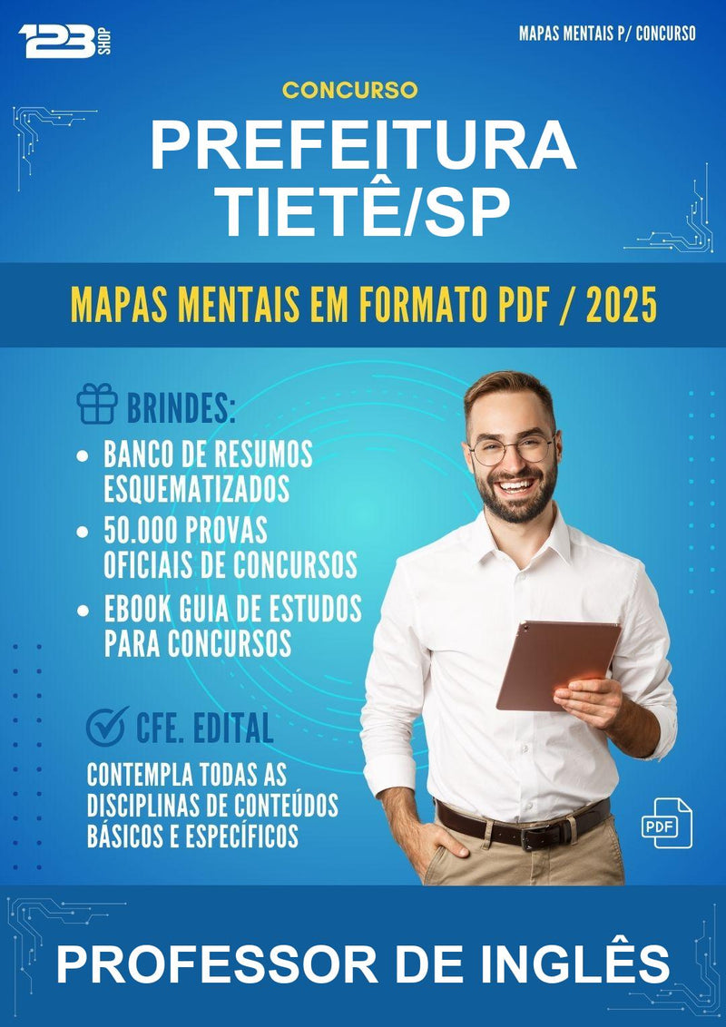 Mapas Mentais para o Concurso Prefeitura Tietê/SP para Professor de Inglês