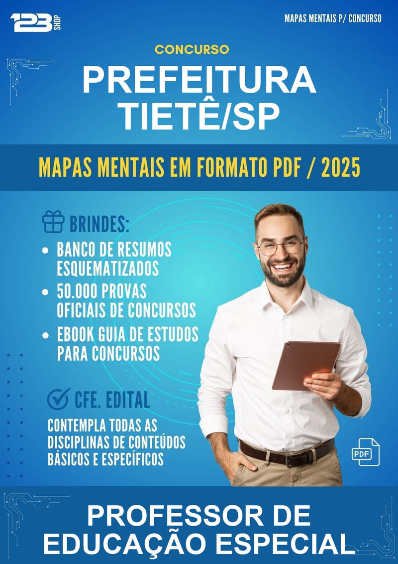 Mapas Mentais para o Concurso Prefeitura Tietê/SP para Professor de Educação Especial