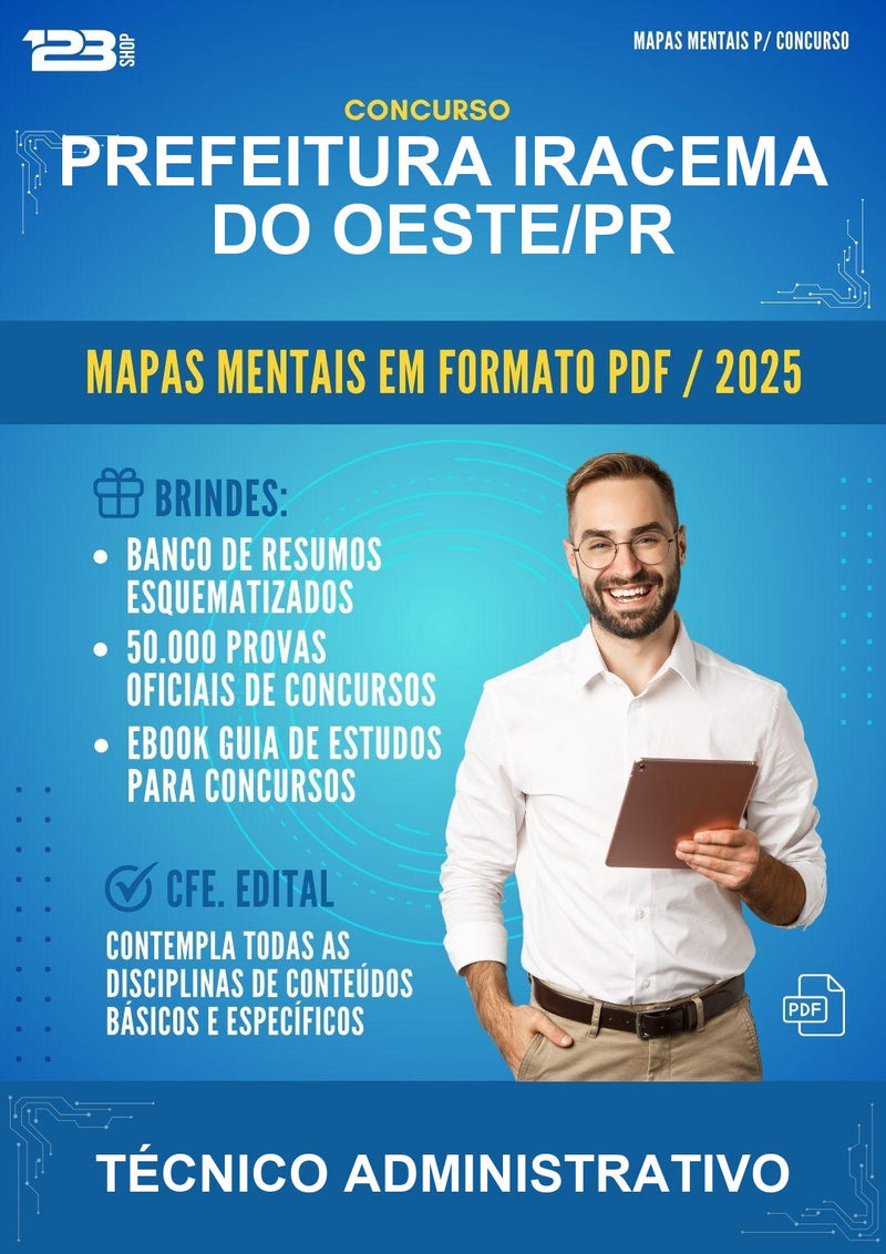 Mapas Mentais para o Concurso Prefeitura Iracema do Oeste/PR para Técnico Administrativo