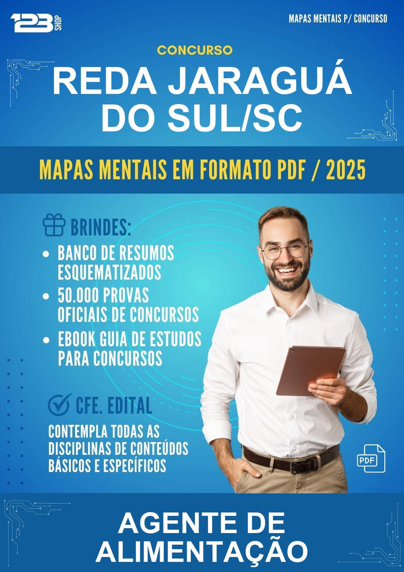 Mapas Mentais para o Concurso Reda Jaraguá do Sul/SC para Agente de Alimentação