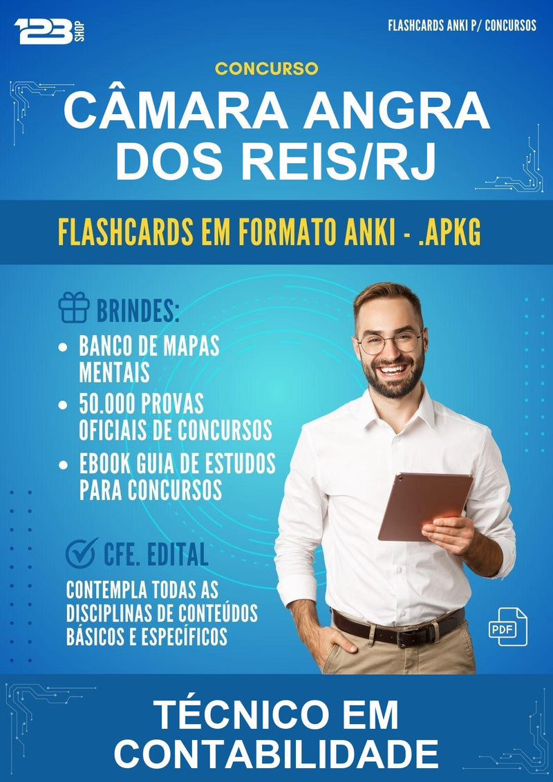 Flashcards Anki para o Concurso Câmara Angra dos Reis/RJ para Técnico Em Contabilidade - 1.500 Flashcards