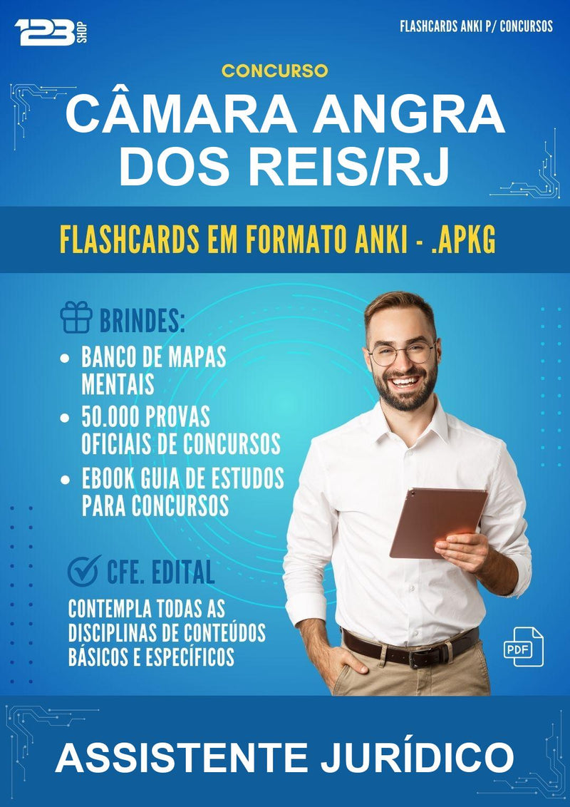 Flashcards Anki para o Concurso Câmara Angra dos Reis/RJ para Assistente Jurídico - 1.500 Flashcards
