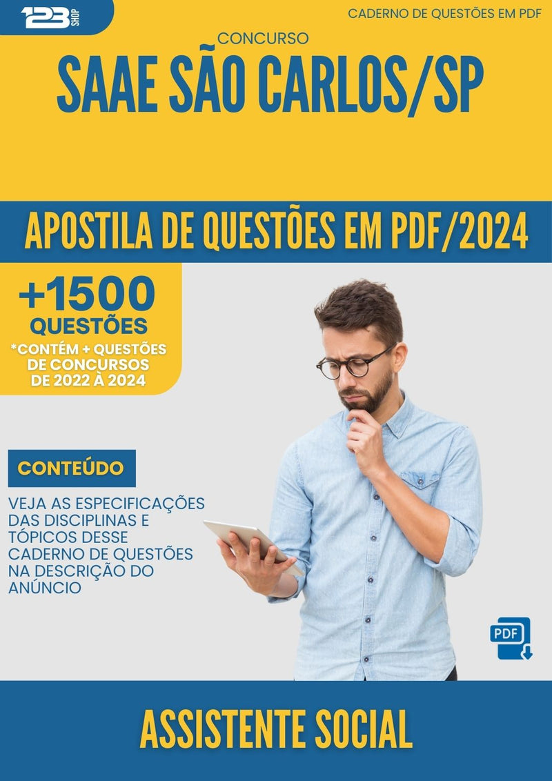 Apostila de Questões para Concurso Assistente Social Saae da Prefeitura Sao Carlos Sp 2024 - Mais de 1.500 Questões