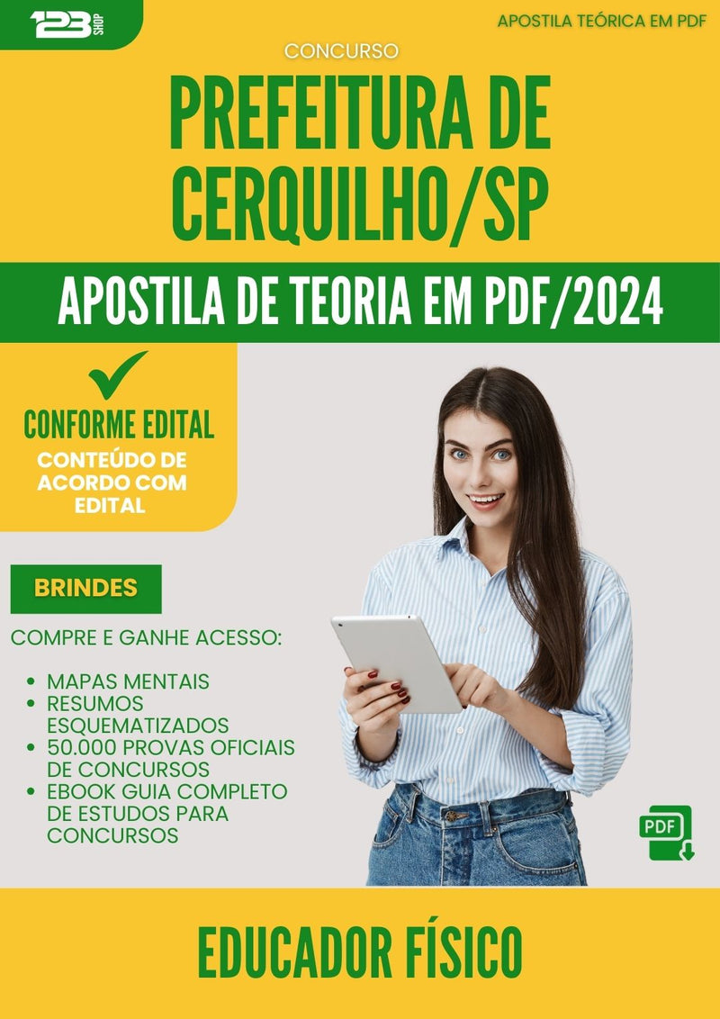 Apostila Teórica para Concurso Educador Fisico da Prefeitura Cerquilho Sp 2024 - Conteúdo de Acordo com Edital