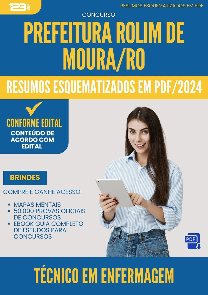 Resumos Esquematizados para Concurso Apostila Tecnico Em Enfermagem da Prefeitura Rolim De Moura Ro 2024 - Conteúdo de Acordo com Edital