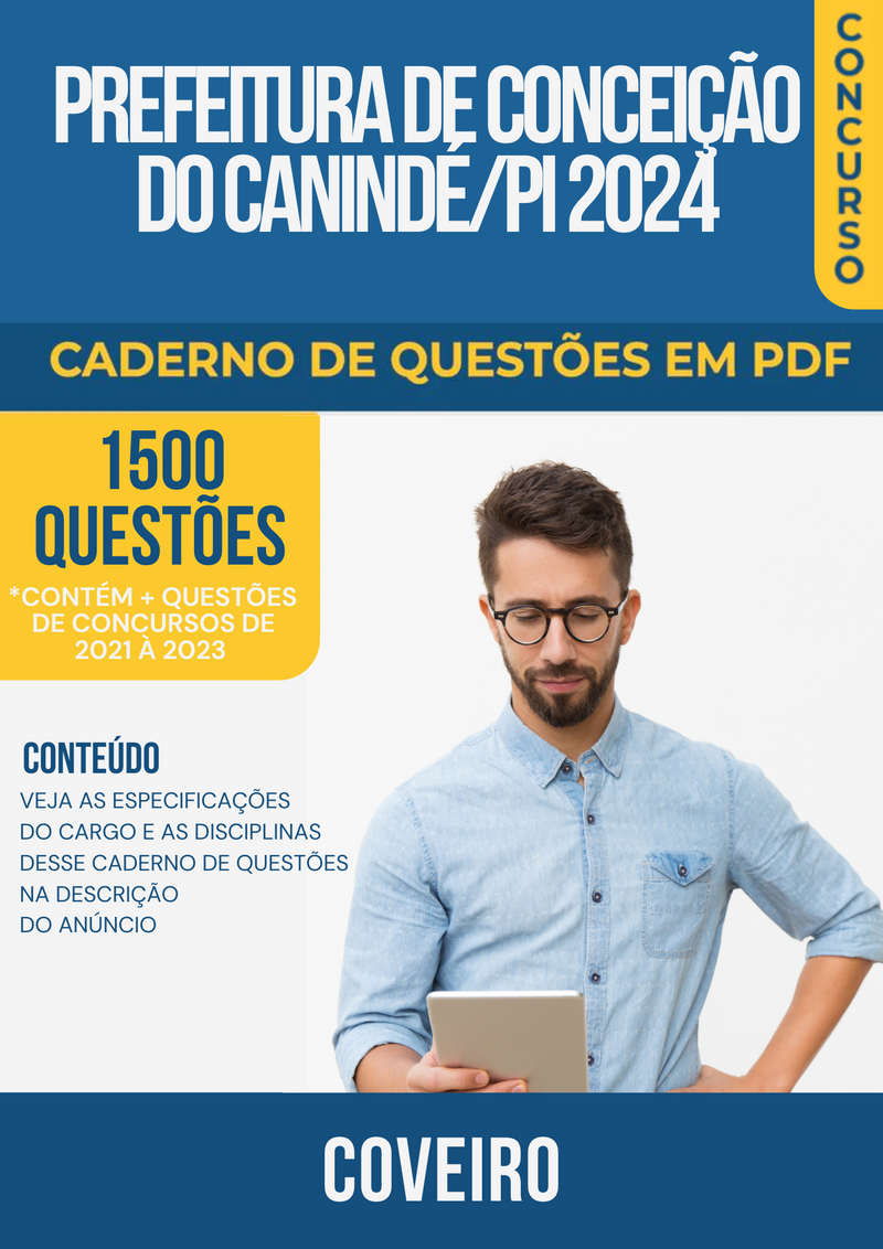 Apostila de Questões para Prefeitura de Conceição do Canindé/PI 2024 Coveiro - Mais de 1.500 Questões Gabaritadas | loja123shop