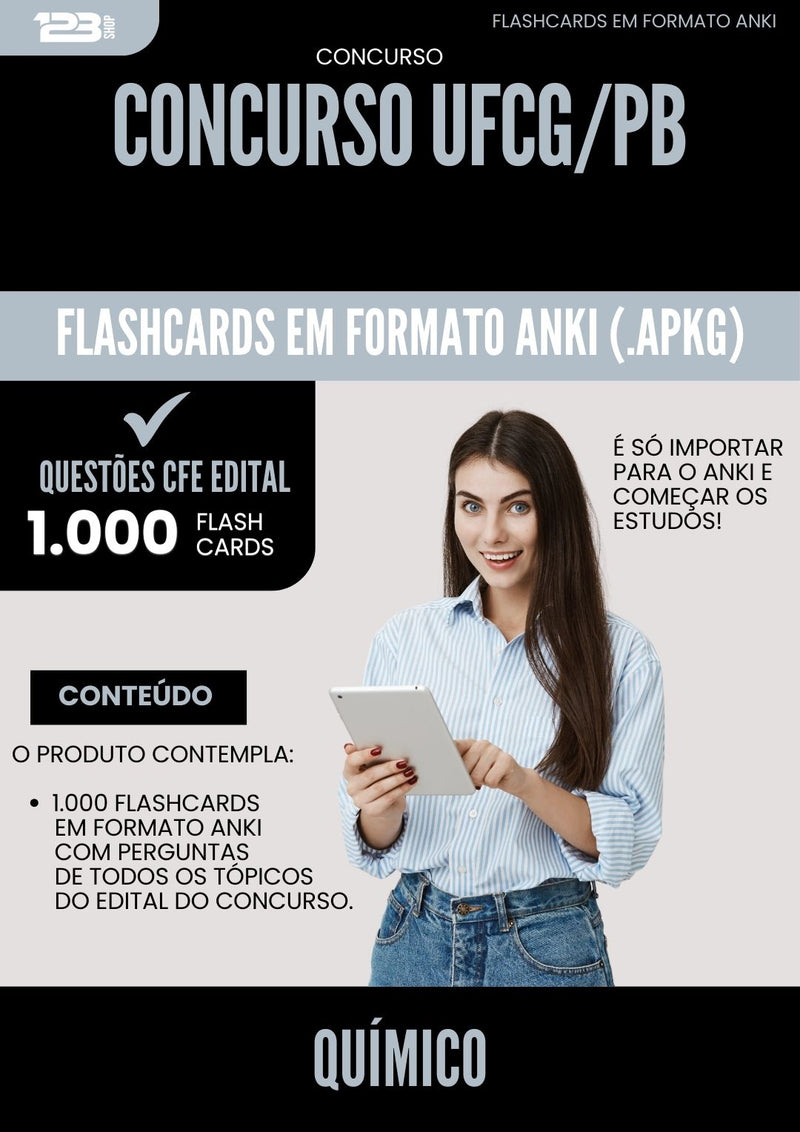 Flashcards para Concurso Quimico Ufcg Pb 2024 - 1.000 Flashcards de Acordo com Edital
