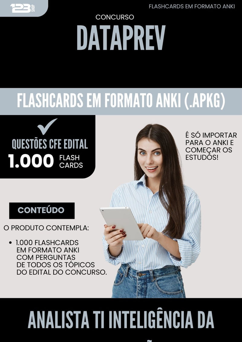 Flashcards para Concurso Analista Ti Inteligencia Da Informacao Dataprev 2024 - 1.000 Flashcards de Acordo com Edital