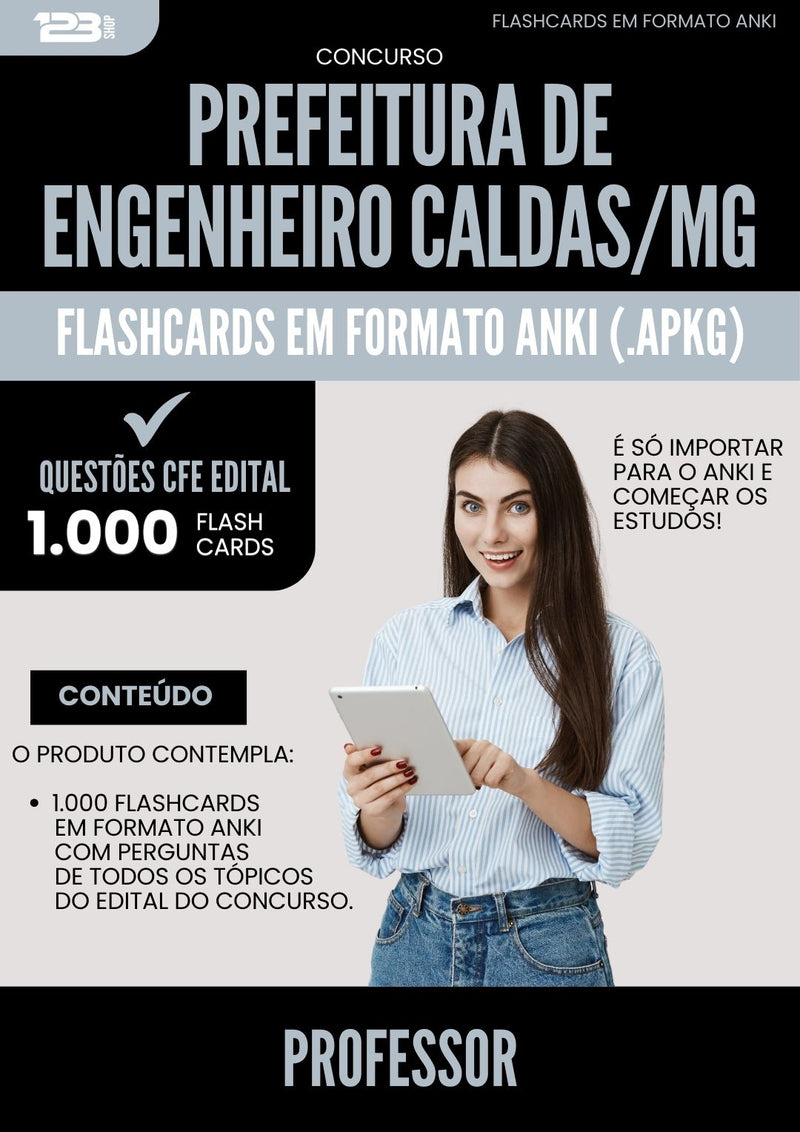 Flashcards para Concurso Professor Engenheiro da Prefeitura Caldas Mg 2025 - 1.000 Flashcards de Acordo com Edital