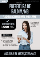 Flashcards para Concurso Auxiliar De Servicos Gerais da Prefeitura Baldim Mg 2025 - 1.000 Flashcards de Acordo com Edital