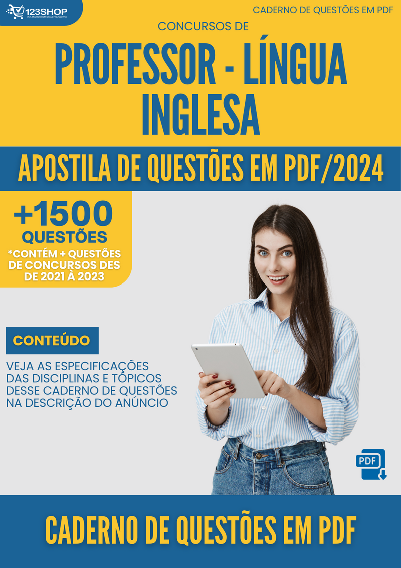 Caderno de Questões de Concursos de Professor - Língua Inglesa | loja123shop