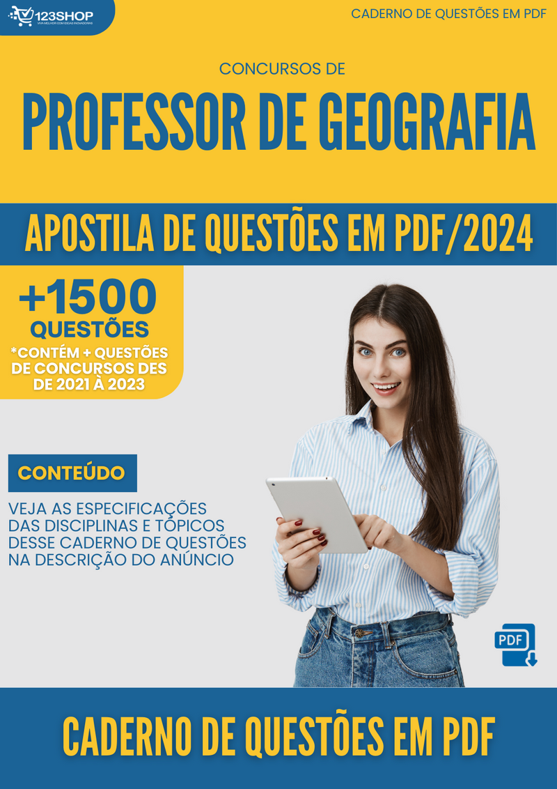 Caderno de Questões de Concursos de Professor De Geografia | loja123shop