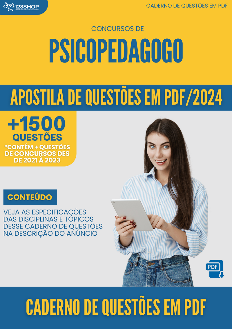 Caderno de Questões de Concursos de Psicopedagogo | loja123shop