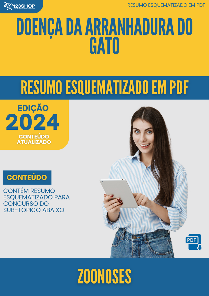 Resumo Esquematizado de Zoonoses Sobre Doença Da Arranhadura Do Gato para Concursos | loja123shop