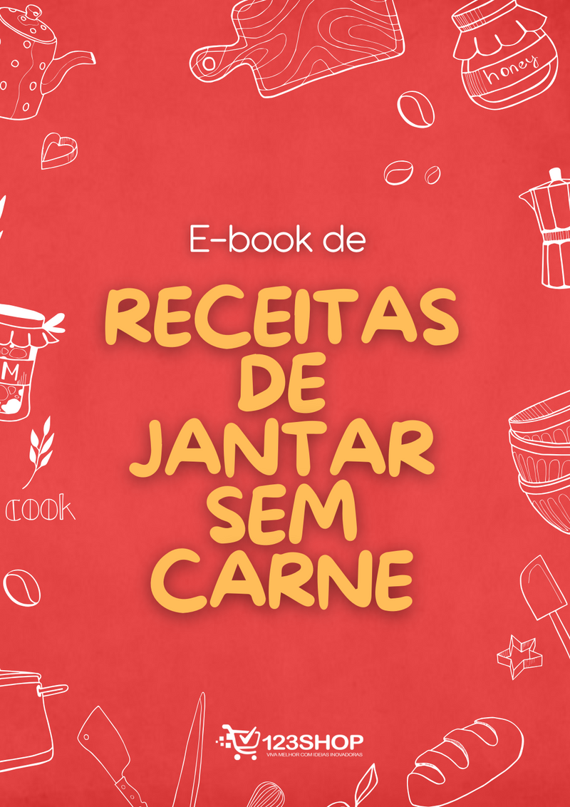 Ebook de Receitas De Jantar Sem Carne | loja123shop