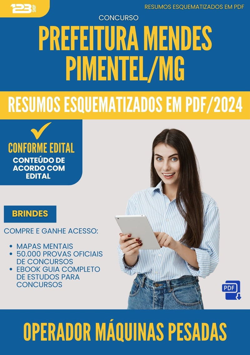 Resumos Esquematizados para Concurso Operador Maquinas Pesadas da Prefeitura Mendes Pimentel Mg 2025 - Conteúdo de Acordo com Edital
