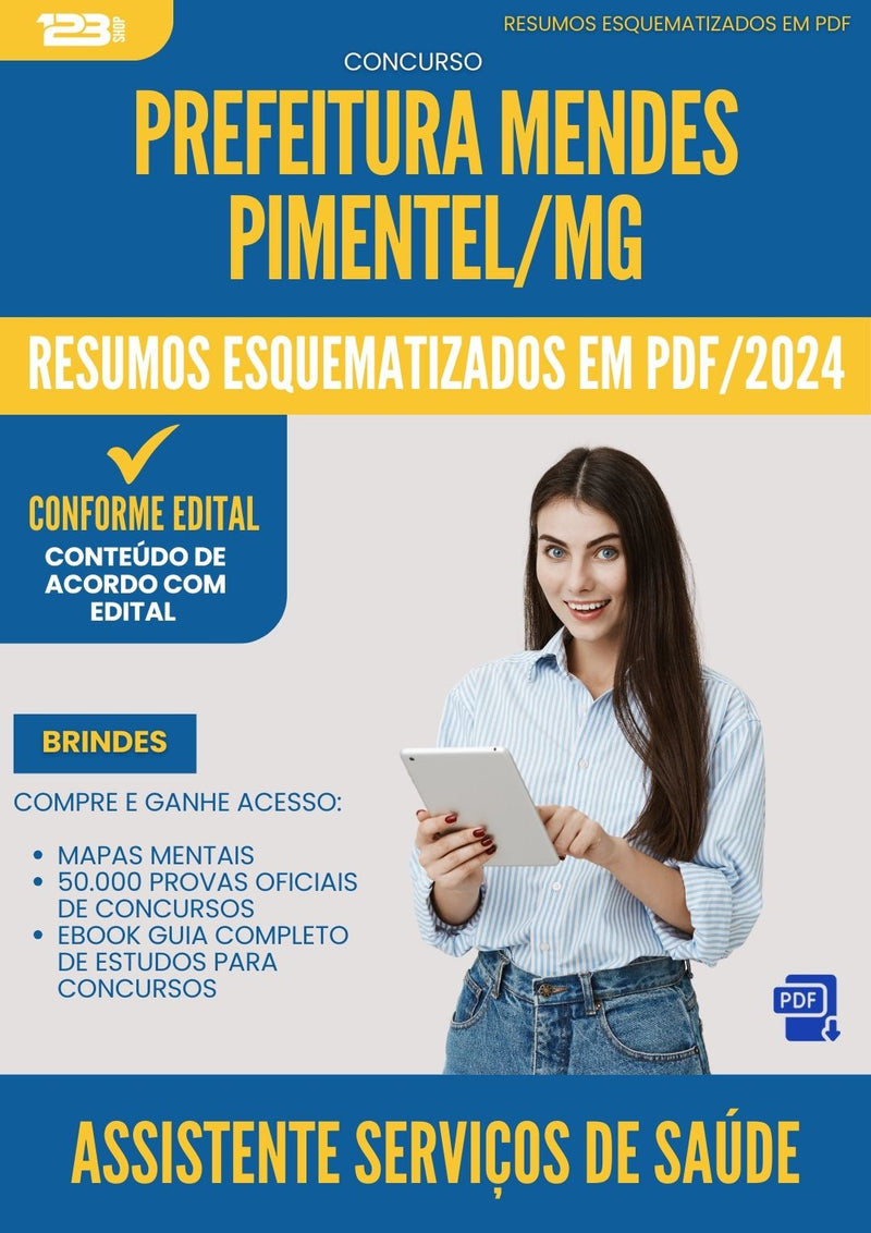 Resumos Esquematizados para Concurso Assistente Servicos De Saude da Prefeitura Mendes Pimentel Mg 2025 - Conteúdo de Acordo com Edital