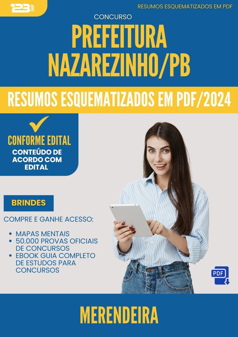 Resumos Esquematizados para Concurso Merendeira da Prefeitura Nazarezinho Pb 2025 - Conteúdo de Acordo com Edital