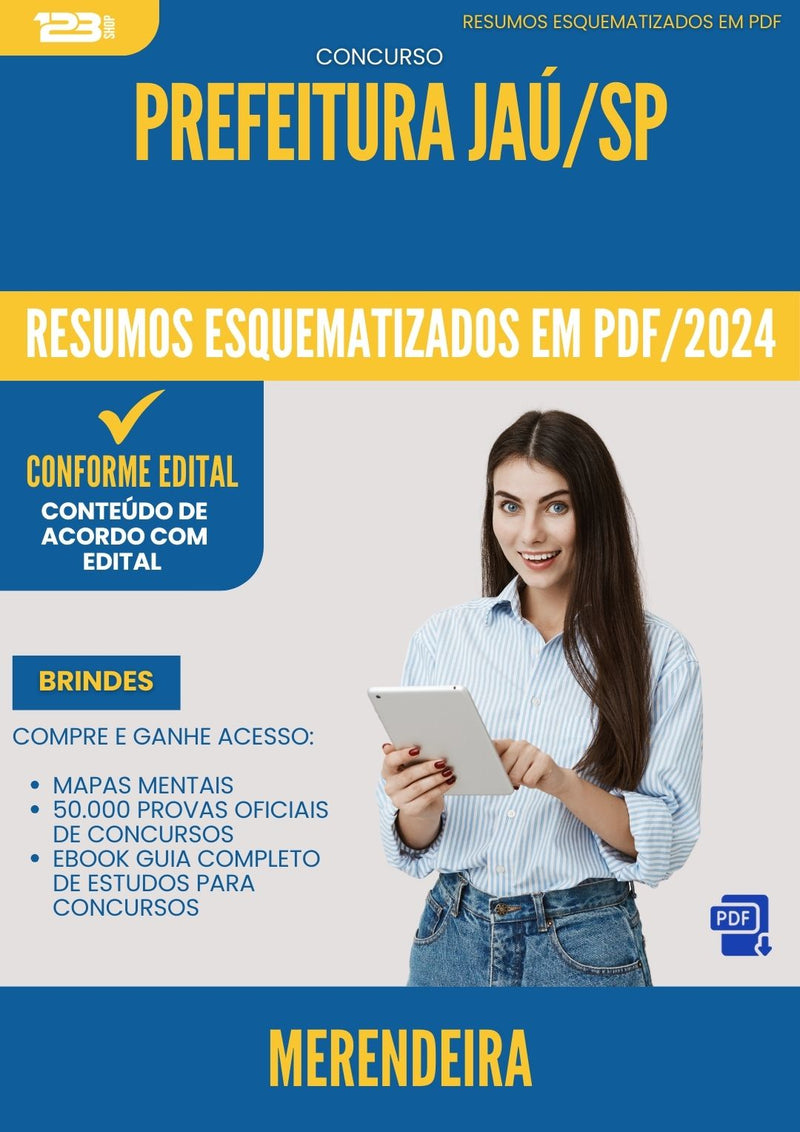 Resumos Esquematizados para Concurso Merendeira da Prefeitura Jau Sp 2025 - Conteúdo de Acordo com Edital