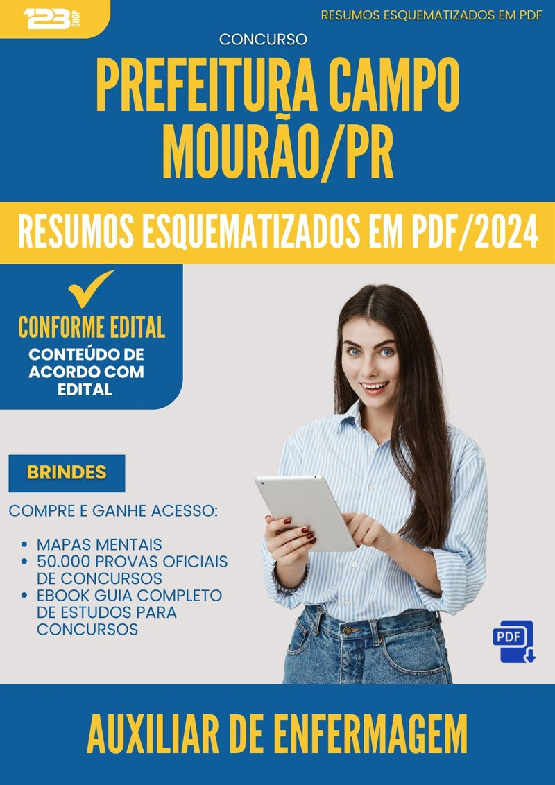 Resumos Esquematizados para Concurso Auxiliar Enfermagem da Prefeitura Campo Mourao Pr 2024 - Conteúdo de Acordo com Edital