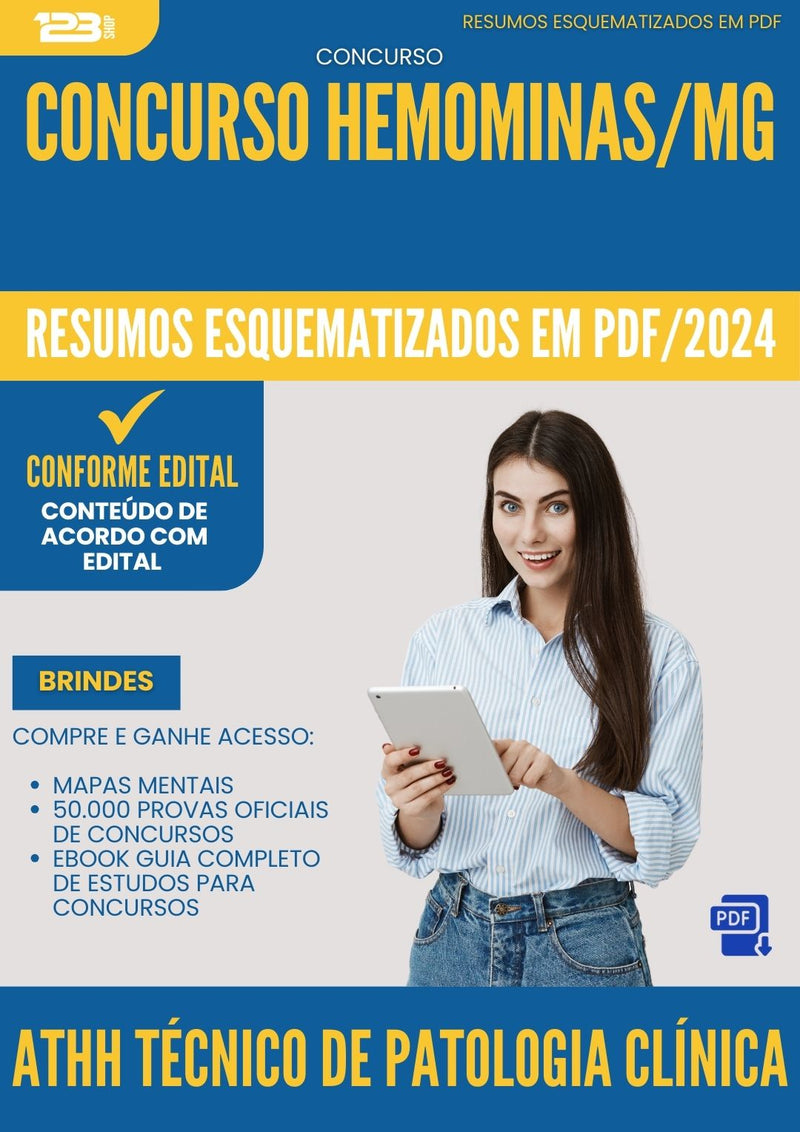 Resumos Esquematizados para Concurso Athh Tecnico De Patologia Clinica Hemominas Mg 2024 - Conteúdo de Acordo com Edital