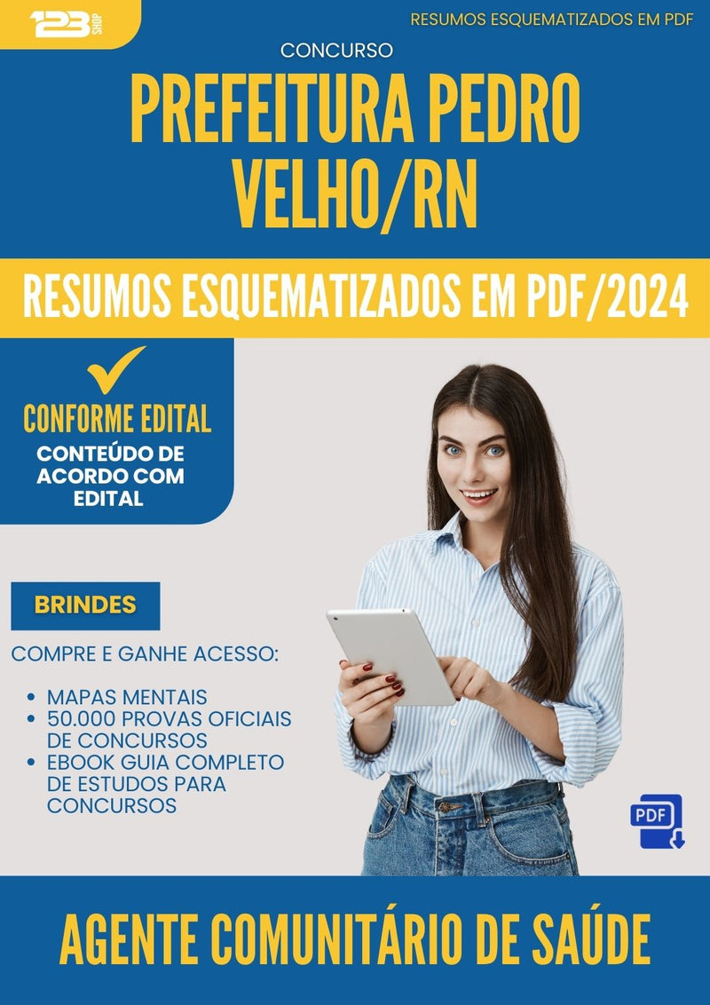 Resumos Esquematizados para Concurso Agente Comunitario De Saude da Prefeitura Pedro Velho Rn 2024 - Conteúdo de Acordo com Edital