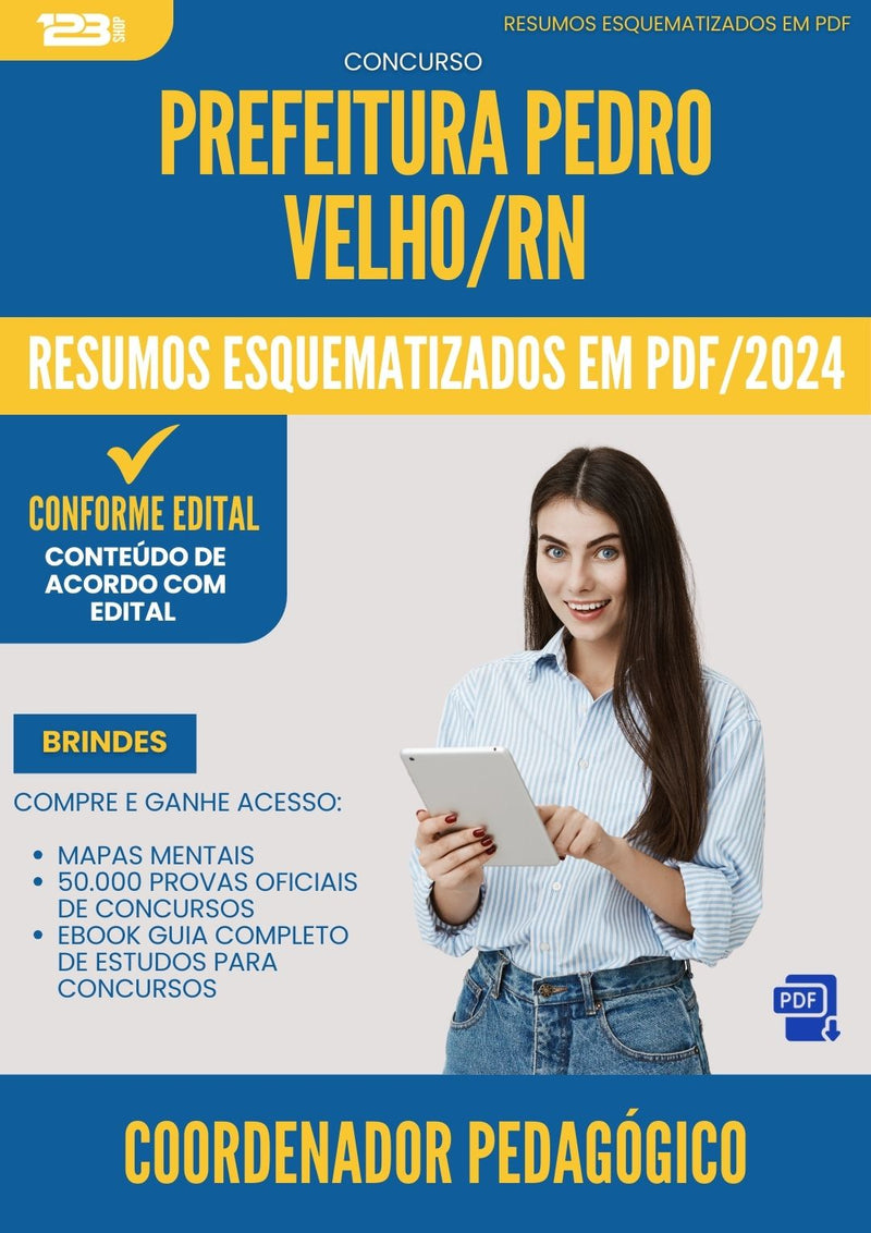 Resumos Esquematizados para Concurso Coordenador Pedagogico da Prefeitura Pedro Velho Rn 2024 - Conteúdo de Acordo com Edital