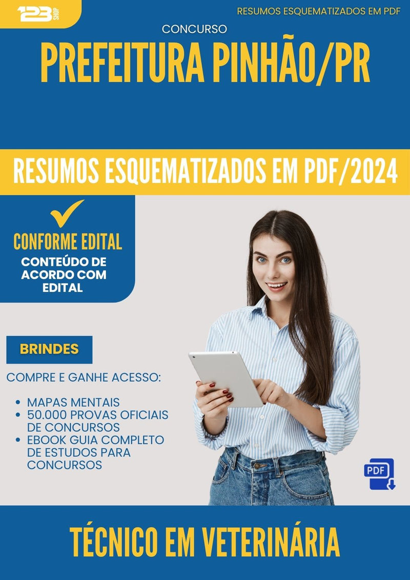 Resumos Esquematizados para Concurso Tecnico Em Veterinaria da Prefeitura Pinhao Pr 2024 - Conteúdo de Acordo com Edital