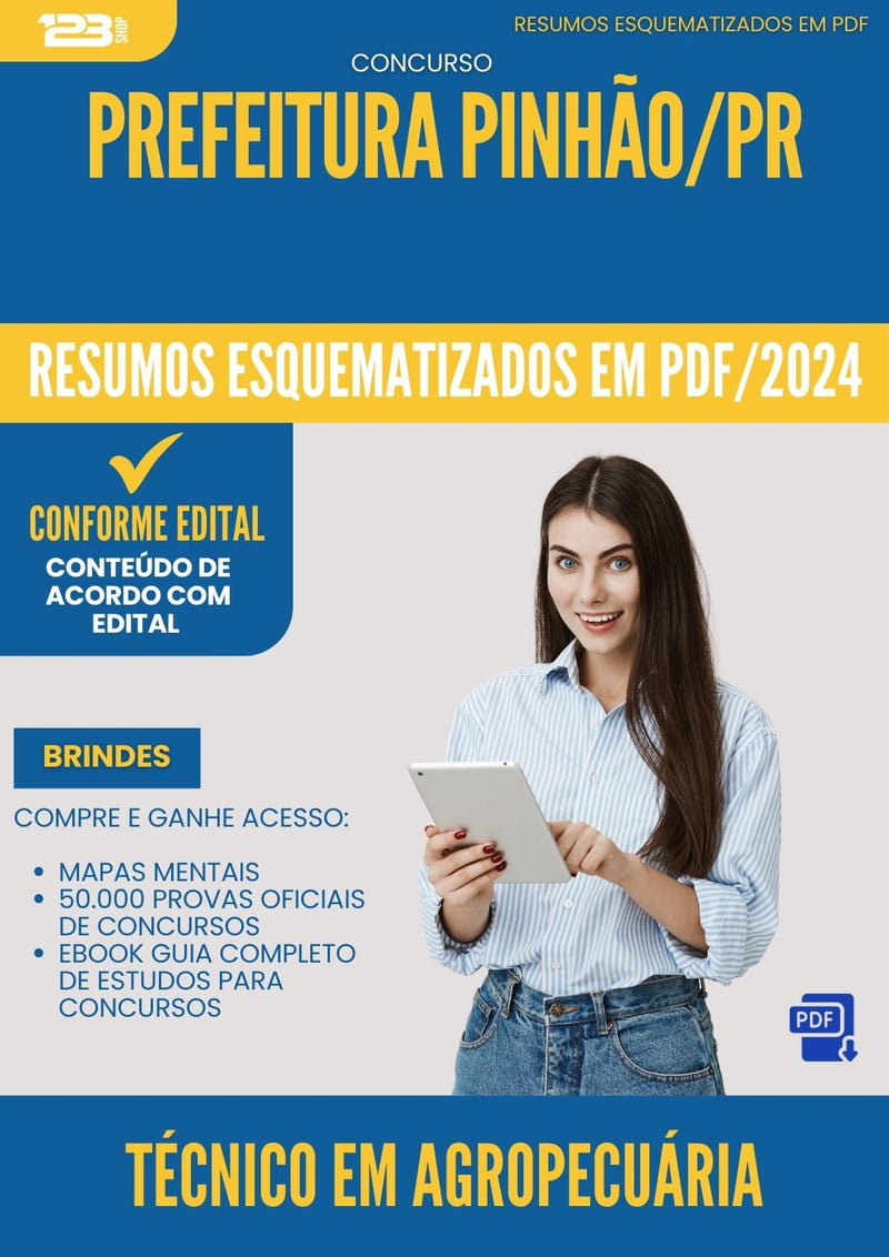 Resumos Esquematizados para Concurso Tecnico Em Agropecuaria da Prefeitura Pinhao Pr 2024 - Conteúdo de Acordo com Edital