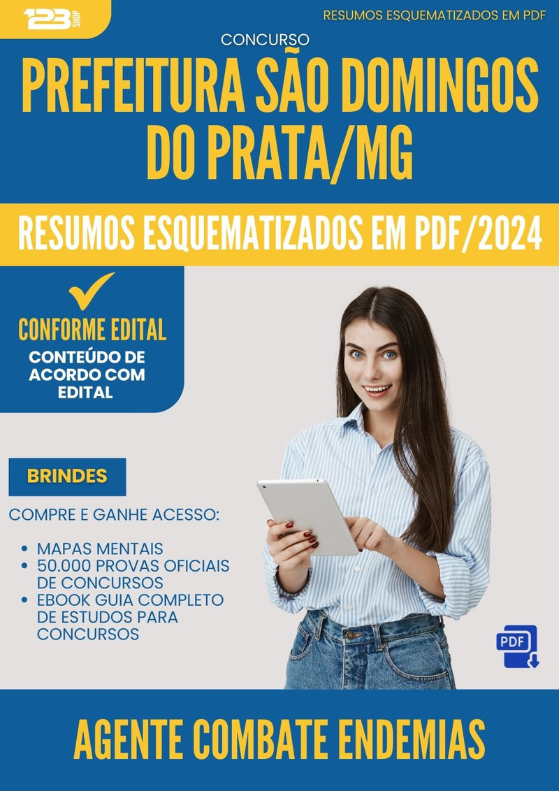 Resumos Esquematizados para Concurso Agente Combate Endemias Sao Domingos Do da Prefeitura Prata Mg 2025 - Conteúdo de Acordo com Edital