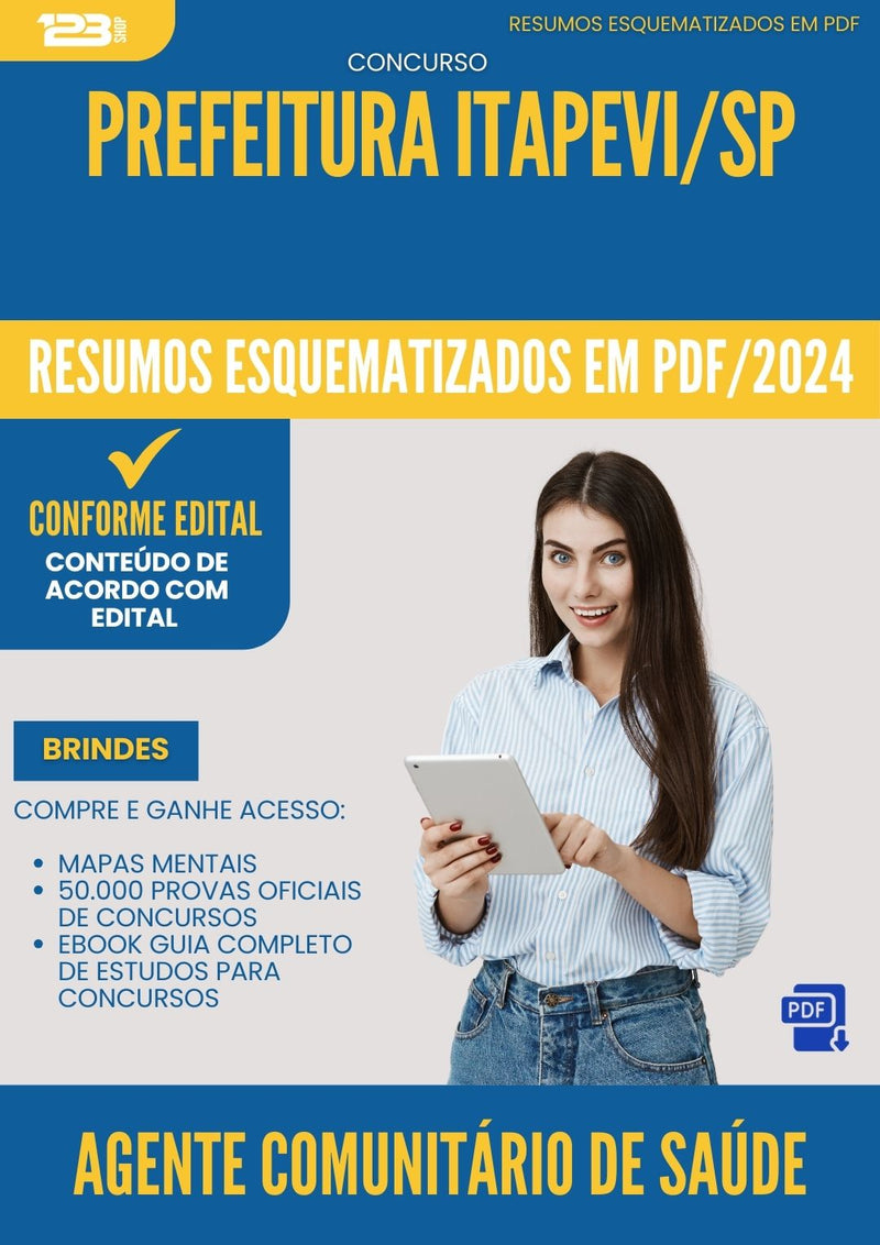 Resumos Esquematizados para Concurso Agente Comunitario De Saude da Prefeitura Itapevi Sp 2025 - Conteúdo de Acordo com Edital
